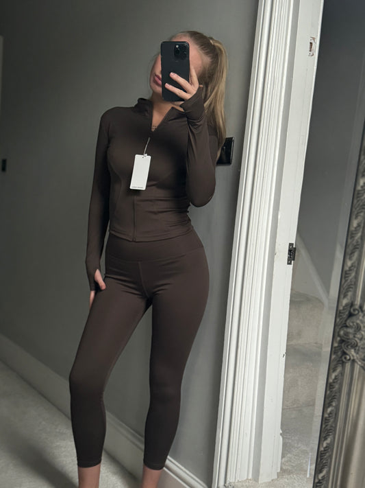 Brown gym set - BBL jacket and leggings