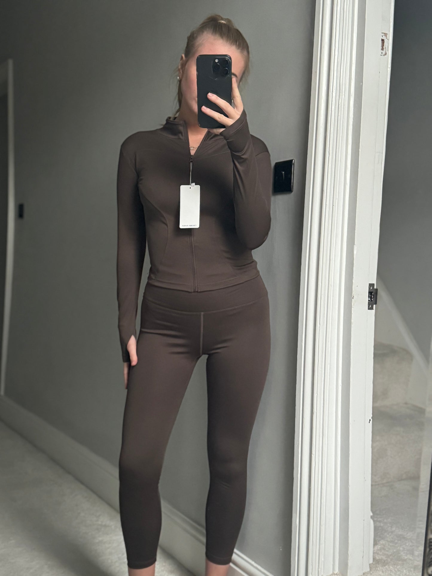 Brown gym set - BBL jacket and leggings